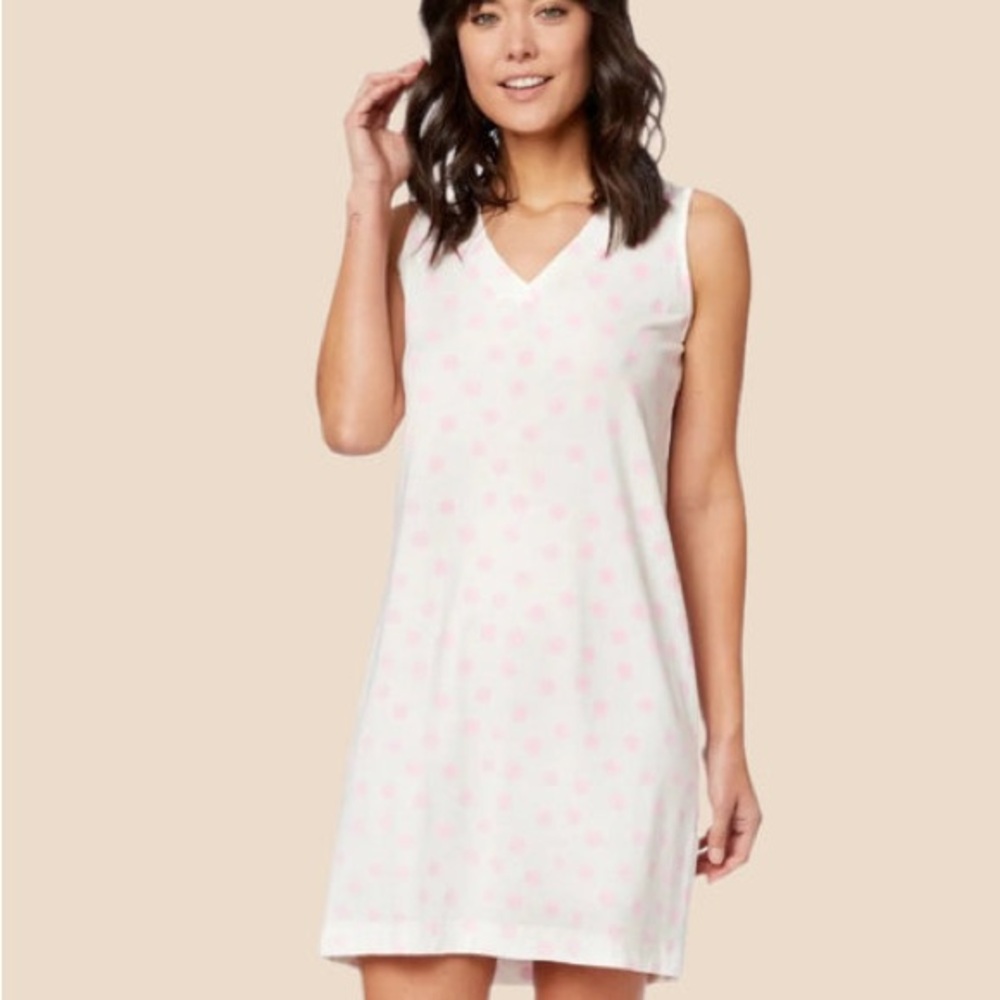 The Cat’s Pajamas - Sprinkle Dots Pima Knit Nightgown - Pink- XS
